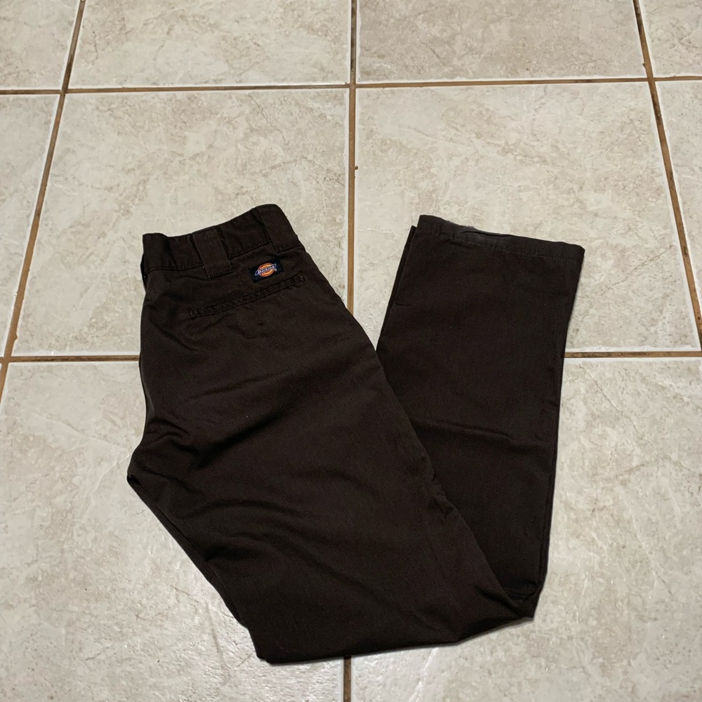 Dickies Work Pants Mens Size 30X32 dark brown twill canvas cotton blend skater